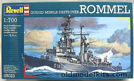 Revell 1/700 Guided Missile Destroyer Rommel D187 - Also With Decals For D185 Lutjens And D186 Molders, 05023 plastic model kit